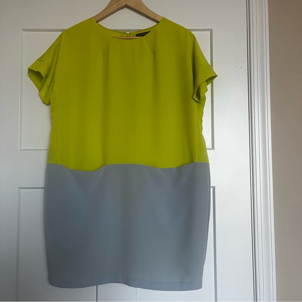 Vertigo Colorblock Yellow Grey Mini Dress